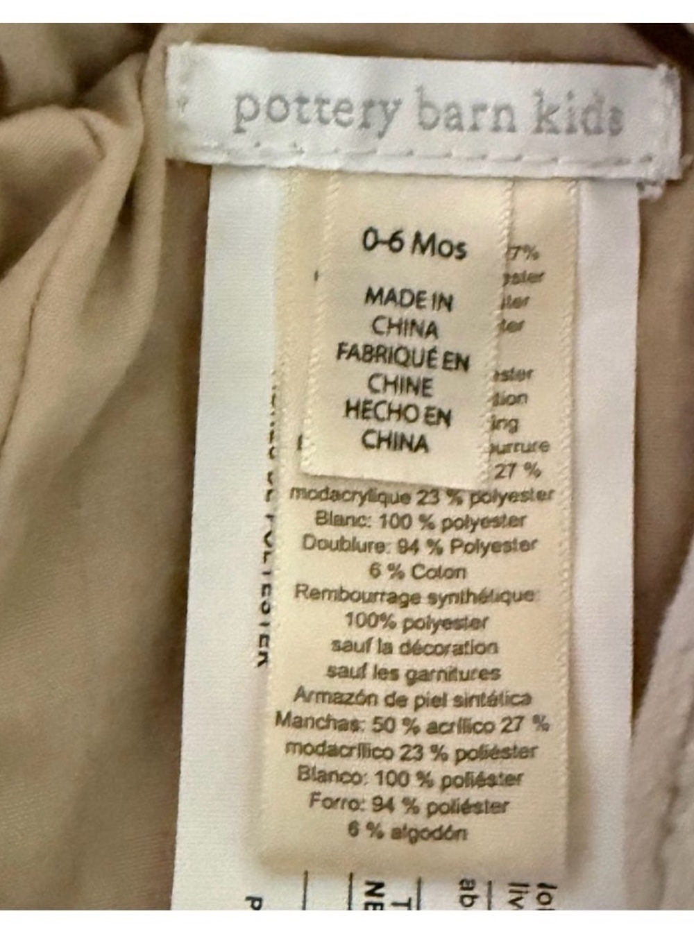 NEW POTTERY BARN KIDS Plush Woodland FAWN DEER Kids Costume SZ 0-6 MONTHS NWT - Picture 12 of 15
